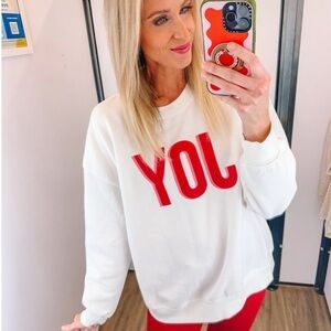 SoComfy Old Navy White Sweatshirt with Red Graphic
